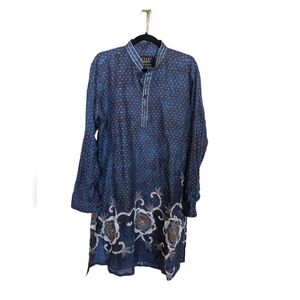 Kalki men blue floral kurta sz M